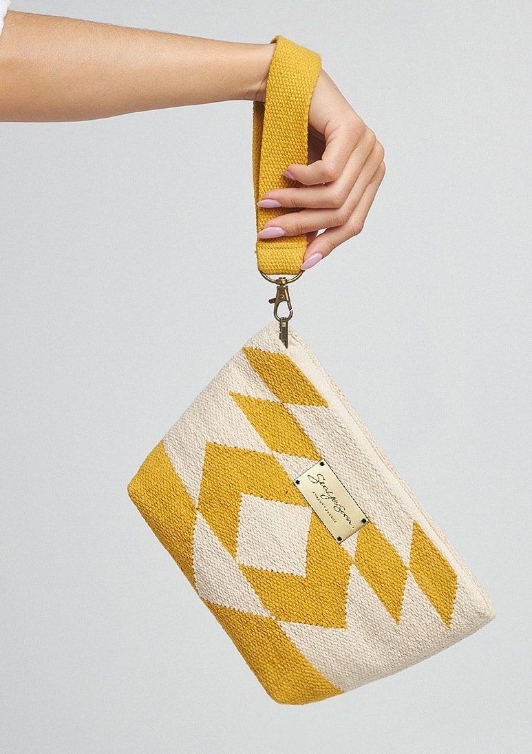 Mustard best sale clutch bag